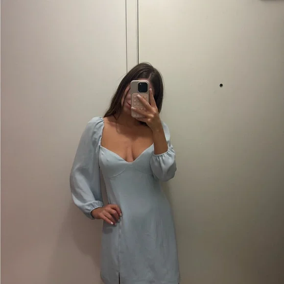 Wilfred Light Blue Mini Dress - Picture 2 of 4